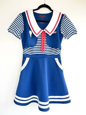 Stranger Things Netflix Robin Scoops Ahoy Dress Sailor Costume Cosplay EUC Small